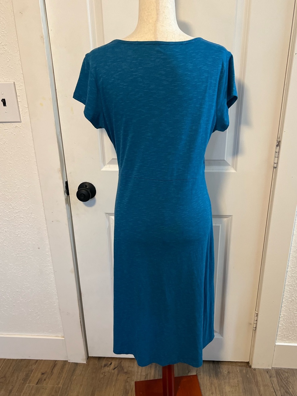 Toad & Co Empirical Faux Wrap Athleisure Teal Dress - Picture 3 of 7